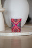 Pink patterned luxury home fragrance candle from the Arabesque Mosaic Collection by Muriḥ